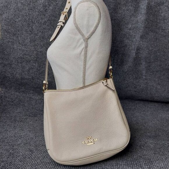 Coach Tote bag Ellie File bag shoulder bag Leather medium White Chalk CU960 - Picture 1 of 14